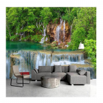 Rohelise metsa 3D-taustapilt juga maastik Seinatapeedid elutoa Diivaniteleri taustaks Kodukaunistus 200 cm(W) x 140 cm(H)