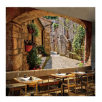 Seinamaalid Euroopa linn 3D tapeet T&auml;navavaade Seinapaber K&ouml;&ouml;k Elutuba Restoran Kodu kaunistamine 200 cm(W) x 140 cm(H) brown