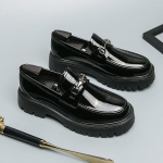 Meeste mokassiinid slip-on Luksuslik platvorm Nahast Formaalne pulma Nahast kingad Meeste Moodne trend Meeste mokassiinid Vabaaja meeste kingad 6.5 must