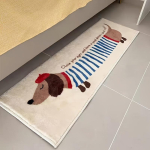 Multikas Triibuline Koeravaip K&ouml;&ouml;givaip Pehme Voodi&auml;&auml;rne Vaip Magamistoa Vaip Vannitoa P&otilde;randamatt Imav V&auml;listingimustes Vaip 40X120CM (1.3X3.9FT white