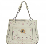 Used COACH Tote Bag 22438 Poppy Eyelet leather white Shoulder