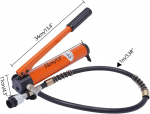 H&uuml;drauliline K&auml;sipump, 20T 50 mm H&uuml;drauliline Silinder T&otilde;stetugi 70 Mpa 350CC Manuaalse H&uuml;draulilise Pumbaga, Kaasaskantav H&uuml;drauliline Tungraud oranž