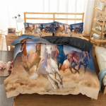 3D hobuse tekikott t&auml;iskasvanutele, hobuse must-valge voodipesukomplekt poistele, t&uuml;drukutele, teismelistele, hobusloomad jooksevad lumes teki kattekomplekt 70x133cm