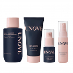 UNOVE Reisihoolduse komplekt juustele (&Scaron;ampoon 52 ml + Palsam 40 ml + &Otilde;liessents 10 ml + Pihusti 30 ml)