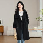 Naiste retro uus stiil, vaba komposiitkujuline siluett, &otilde;huke temperament tippklassi pikk tuulejakk naistele 2XL