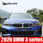 3pcs/set M Color ABS Kidney Grill Bar Grille Covers Decal Strip Clip For BMW 3 Series g20 g28 325li 3pcs