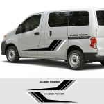 2 tk auto ukse k&uuml;ljekleebised Nissan NV200 Evalia jaoks DIY vin&uuml;&uuml;lkile kleebised triibud graafika stiilimine tuning auto White Gray Black