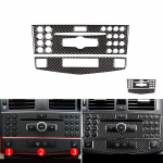 Auto Real Carbon Fiber Center Navigatsioonipaneeli raami trimm Mercedes Benz C klassi W204 C180 C200 C260 2007 2008 2009 jaoks type 1