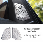 For BMW 3 series G20   Car A-pillar Speaker Dust Protection Cover Tweeter Cover Horn Auto Interior Accessories Black-3 Night
