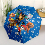 Paw Patrol &uuml;mmargune kleebisekomplekt Sinine k&auml;paj&auml;lgedega vihmavarjuga, Kaasaskantav 3-kordne kompaktne vihmavari meestele ja naistele, S268