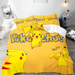 Pok&eacute;moni animatsiooni tekikate komplekt Comforte Prinditud multifilm Kaksiksuurus Voodipesu komplektid J&otilde;ulukingid 3-osaline AU Double(180*210cm)3pcs