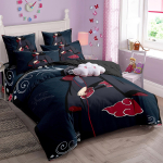 Jaapani stiilis voodipesukomplekt Multikas N-Naruto tekikott vooditekkide komplekt Akatsuki Sasuke Uzumaki Tekikate Padjap&uuml;&uuml;r 150*200cm 3pcs