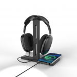 3-&uuml;hes juhtmevaba laadimise peakomplekti alus Airpods Maxile Lauaarvuti m&auml;ngukomplekti peakomplekti hoidik Laadimisalus telefonile Bluetooth-k&otilde;rvaklapid must