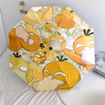 Pok&eacute;mon Psyduck muster, automaatselt kokkupandav vihmavari, kaasaskantav ja kokkupandav disain, 8 varrast, j&otilde;ulu- v&otilde;i s&uuml;nnip&auml;evakingitus. mitmev&auml;rviline