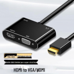 HOPECENT HDMI to VGA & HDMI kahekordse v&auml;ljundiga konverter