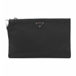 Prada Saffiano Emailitud Kolmnurkne Metallist Logo Kosmeetikakott Meeste Kosmeetikakott Must 2NH006-064-F0002 Basic Set (Bag)
