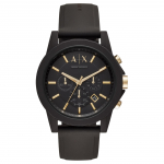 ARMANI EXCHANGEAE ARMANI K&auml;ekell Kvartsmehhanism Silikoonrihm Must sihver Meeste Kellad AX7105 AX7105