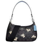 Coach Teri 24 Klassikaline Monogramm T&otilde;mblukuga Logo Koeraprindiga Nahast T&otilde;mblukuga Kott Naiste kotid Must CC775-SVG0 Basic Set (Bag+Dust Bag) gray
