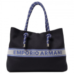 Emporio Armani Triibuline T&auml;hekujuline Logo Puuvillane &Otilde;lakott Unisex &Otilde;lakott Must EW000360AF14787UB081 Basic Set (Bag+Dust Bag)
