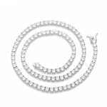 Sertifitseeritud Moissaniidi Tennise Kaelakee 3/4/5/6mm Tugev 925 H&otilde;be Teemant Tennise Kaelakeed Naistele Mehele Uus 6.5 inch(16cm)&3mm moissanite