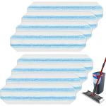 8 tk Moppimiskatted Asendused &Uuml;hilduvad O Cedar/Vileda H2prO Lamemopp s&uuml;steemiga Mikrofliber Moppimiskatted O cedar/Vileda H2pro Lamemoppile 8 white