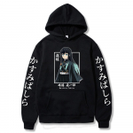 Demon Slayer Muichiro Tokito Graafiline kapuuts Pullover Harajuku Streetwear kapuutsid Talvine dressipluus 2XL must