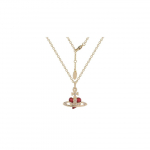 Vivienne Westwood Punane DIAMANT s&uuml;dame ORB kaelakee Kuldne Toon Karbiga B62
