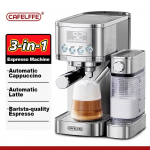Uued Cafelffe t&auml;isautomaatsed espressomasinad Automaatne piimavahu valmistaja Jahvatatud kohv Roostevaba teras Cappuccino valmistaja Kohvik 20 baari