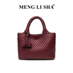 Niche kootud pehmest nahast k&auml;ekott naistele t&ouml;&ouml;le k&auml;imiseks, moodne ja vabaaja, &uuml;he &otilde;larihmaga crossbody kott burgundiapunane