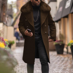 Mood Meeste Mantlid S&uuml;gis Talv Briti Suur Suurus Streetwear &Uuml;ler&otilde;ivas Karusnahast Kraega Mantel Mees Villane Mantel Pealisr&otilde;ivad Kampsun S khaki