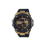 Casio G-Steel Seeria Moodne Klassikaline Kuuekanaliline Raadiolaine Veekindel P&otilde;rutuskindel Helendav Nupp Helil&uuml;liti Kell Kvartsliikumine GST-200CP-9A Black Gold Watch Dial