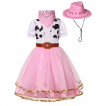 T&uuml;drukute roosa teksariidest seelikukomplekt - Halloweeni festivalipidu Cosplay kost&uuml;&uuml;m M (US 3-4 years) roosa