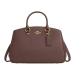 COACH Savannah Carryall 36 Logo Kuldne Riistvara Krokodillimuster Nahast &Otilde;lakott Crossbody T&otilde;mblukuga Kott Suur Naiste Tume Kivist Pruun kuld