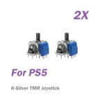 2/10tk K-SILVER JS13 PRO+ TMR Elektromagnetiline juhtkang PS5 jaoks Anti-Drift 3D analoog-p&ouml;idlakang Analoogjuhtkang koos k&auml;epidemega 2pcs TMR Joystick gray