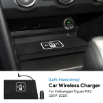 Volkswagen Tiguan 2017-22 Autole Traadita Laadimisaluse Kiirlaadimise Keskkonsooli Korraldaja Siseviimistluse Muutmise Lisatarvikud. must
