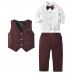 Kevad/S&uuml;gis Esimene S&uuml;nnip&auml;evariietus V&auml;ikelastele Poisid - Euroopa/Ameerika Stiilis S&auml;rk, Vest ja P&uuml;ksid Komplekt Size 140 / 6-7 Years 0.3kg bordoo