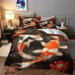 Karpkalade tekikott 3D-tr&uuml;kiga Aastaringselt 3 osa Voodipesu Peidetud t&otilde;mblukk Jaapani tekikott &Uuml;lipehme T&auml;iskasvanutele Teismelistele Naistele 100x135cm 2pcs&Duvet Cover gray