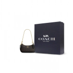 COACH Teri kunstnahast kaasaskantav &uuml;lekehakott, &otilde;lakott v&auml;ike naiste must Gift Box Set (Basic Set + Black Gift Box) must