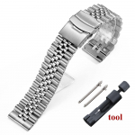 Luksuslik t&auml;is roostevabast terasest kellarihm Seiko SKX009 meestele, sukeldumisterasest, kokkupandava pandlaga, 18/19/20/21/22/24mm 18mm