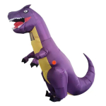 Ribidega dinosaurus t&auml;ispuhutav kost&uuml;&uuml;m t&auml;iskasvanutele pol&uuml;estermaterjalist Halloweeni ja festivalide jaoks Purple pink