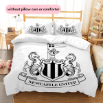Newcastle United F.C Muster Voodipesu Tekikott Komplekt Kodu Kaunistus Kingitus (1 * tekikott + 2 * padjap&uuml;&uuml;ri ilma s&uuml;damikuta) 135x200cm