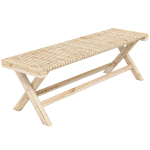 Tammepuidust aiapink, aiapink ribilise puiduimitatsiooniga istmega, 140 x 40 x 43 cm, naturaalne puit 140 x 40 x 43 cm