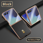 Ehtne veisenahast &uuml;mbris Samsung Galaxy Z Flip 8 7 6 5 W24 W25 Flip jaoks, magnetiline, juhtmevaba laadimine, kest + kilekaitse Zflip8