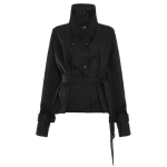 S&uuml;gis-talvine uus p&uuml;stkraega n&ouml;&ouml;pidega v&ouml;&ouml;rihmaga l&uuml;hike trenchcoat vabaaja temperamendiga trenchcoat naistele S must
