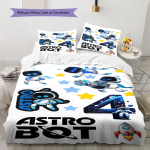 ASTRO BOTi Mustriga Voodipesu, Tekikomplekt Tekikate Padjap&uuml;&uuml;r Kodu S&uuml;nnip&auml;evakingitus (1 * tekikott + 2 * padjap&uuml;&uuml;ri, ilma s&uuml;damikuta) 135x200cm