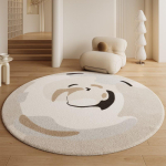 &Uuml;mmargune ala vaip Kaasaegne minimalistlik elutuba Diivani matt Paks libisemiskindel magamistuba Voodi&auml;&auml;rne vaip Kunstvill 160x160 cm faux wool pile with non-slip backing gray