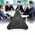 OmniDirectional kondensaatormikrofoni mikrofoni konverentsikoosolek 360 kraadi helikorjega must