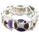 NOA [G5514] - Bracelet Cr&eacute;ateur 'Arlequin' violet vert lilla