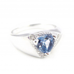 Bague Argent 'Scarlett' Topaze Bleu 52 sinine