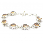 Les Tr&eacute;sors De Lily [I4268] - Bracelet Argent 'Heaven' citrine pruun